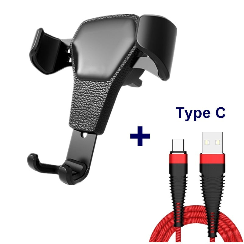 Leather gram gravity mobile phone car holder