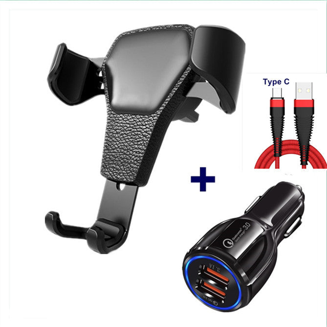 Leather gram gravity mobile phone car holder