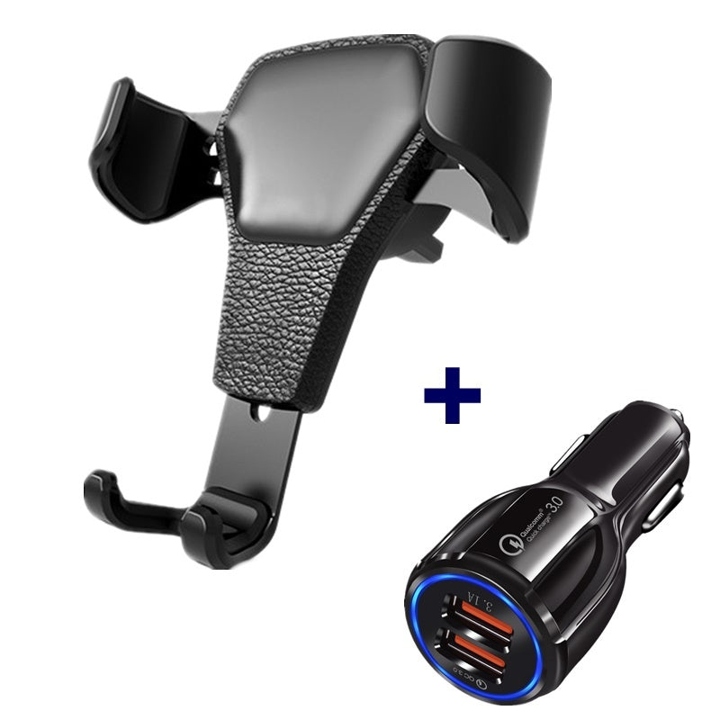 Leather gram gravity mobile phone car holder