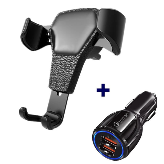 Leather gram gravity mobile phone car holder